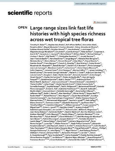 Large range sizes link fast life histories with high species richness across wet tropical tree floras