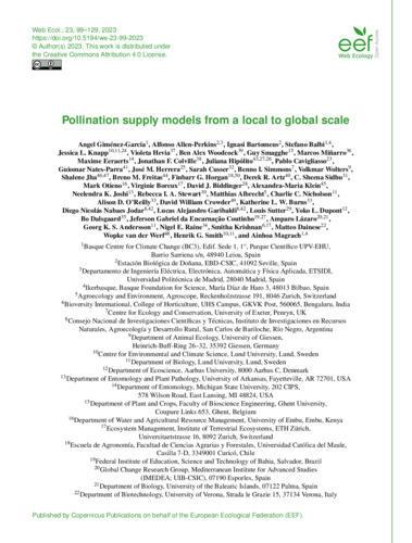 Pollination supply models from a local to global scale